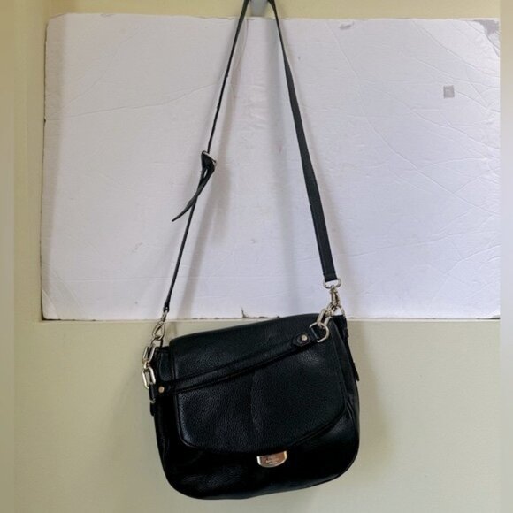 Kate Spade Mulberry Street Alicia Leather Shoulder Crossbody Saddle Bag Black - Picture 2 of 15